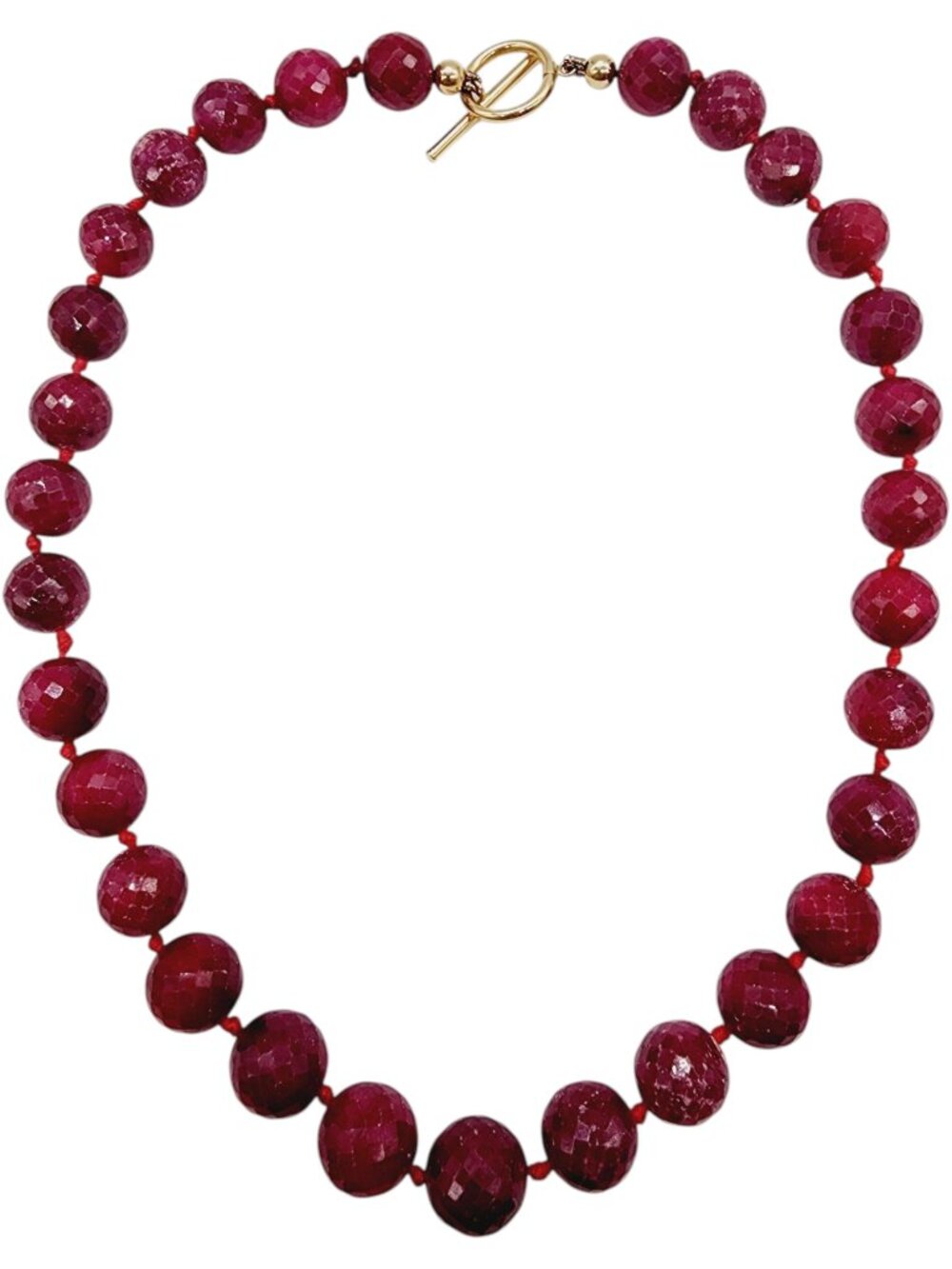 PRICED WHOLESALE, 483.60 Carat Natural Ruby Necklace 14K Yellow Gold Lock